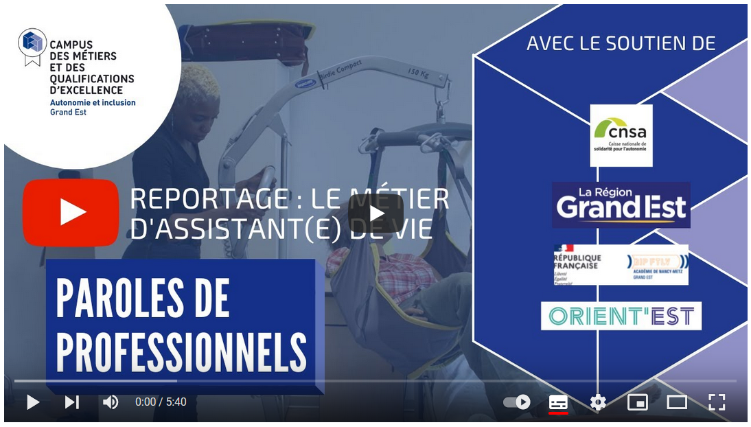 Vidéo métier assistant de vie